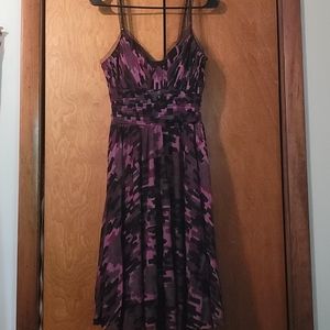 purple patterned dress